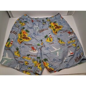 U.S. Surf Club Oahu Hawaii Mens Unisex Swim Trunks Tropical Pink Size L